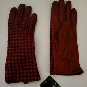 Leather Gloves Danier nwt plum burgundy deep red genuine NEW size XS